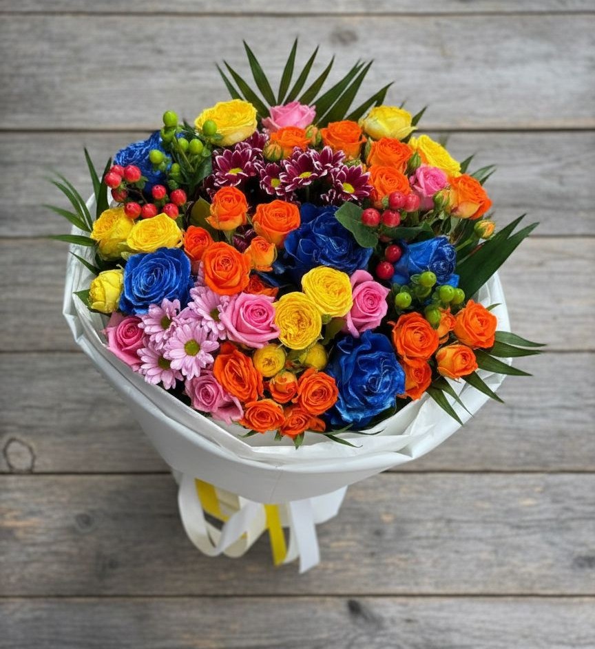 Букет цветов из: Розы и Хризантемы в Медведовской