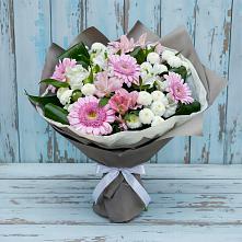 Букет цветов из:  Герберы, Альстромерии и Хризантемы в Медведовской