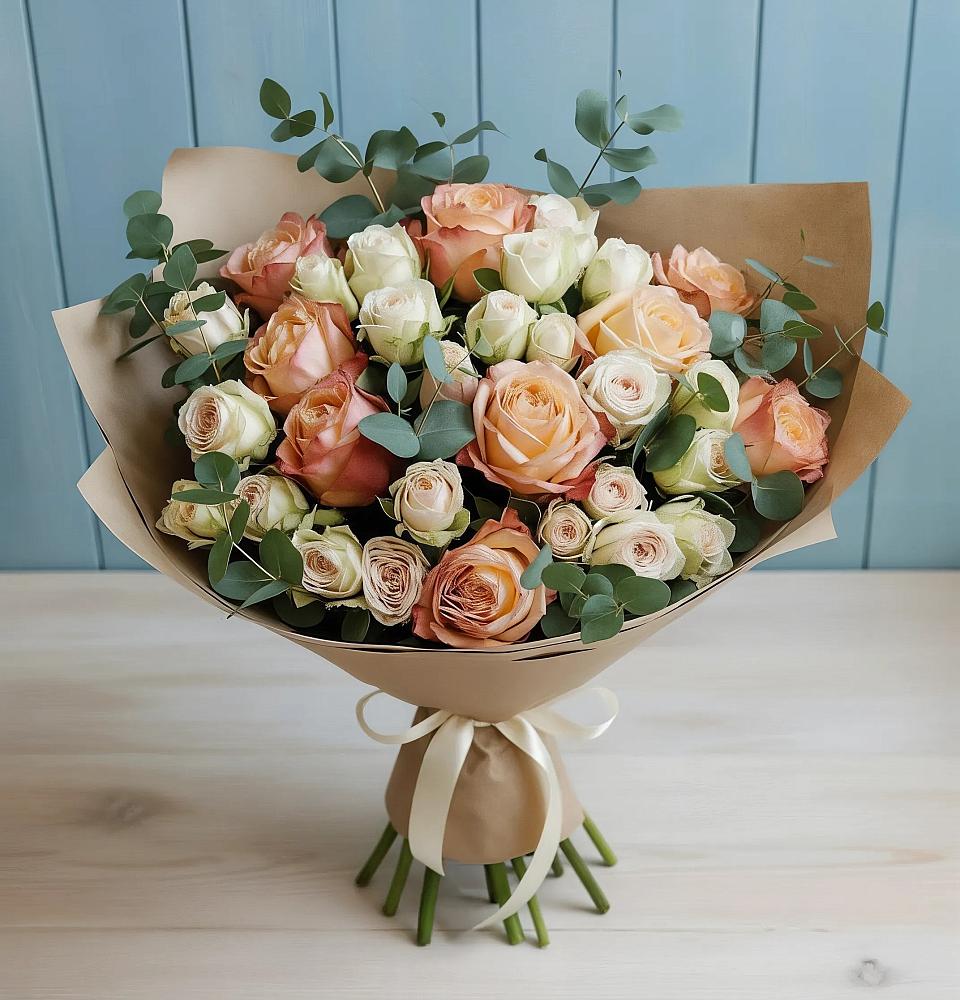 Букет цветов из: Альстромерии и Розы в Медведовской