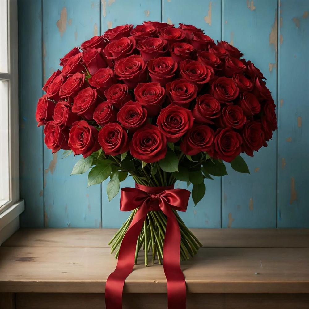 Букет Красные розы Блэк Меджик в Медведовской