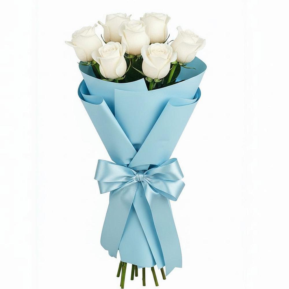 Букет 7 белых роз Проуд в Медведовской