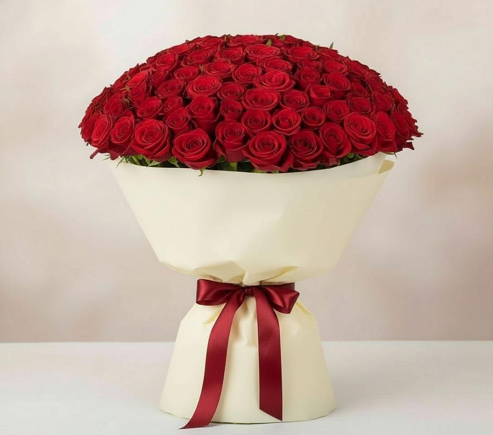 Букет 101 Красная роза Милано в Медведовской