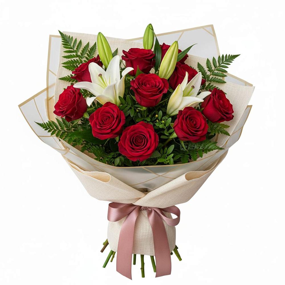 Букет цветов из: Лилии и Розы в Медведовской