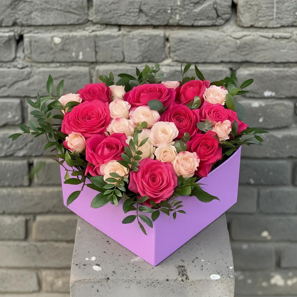 Цветочная композиция из Розы в коробке в Медведовской