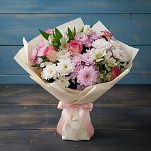 Букет цветов из:  Хризантемы, Альстромерии и Розы в Медведовской