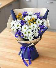 Букет цветов из:  Розы, Ирисы и Хризантемы в Медведовской