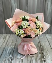 Букет цветов из:  Гвоздики, Розы и Хризантемы в Медведовской