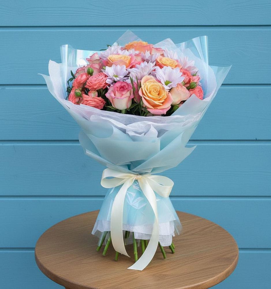 Букет цветов из: Хризантемы и Розы в Медведовской