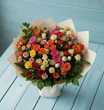 Букет Микс из разноцветных кустовых роз #REPLACE_PRED# Медведовской